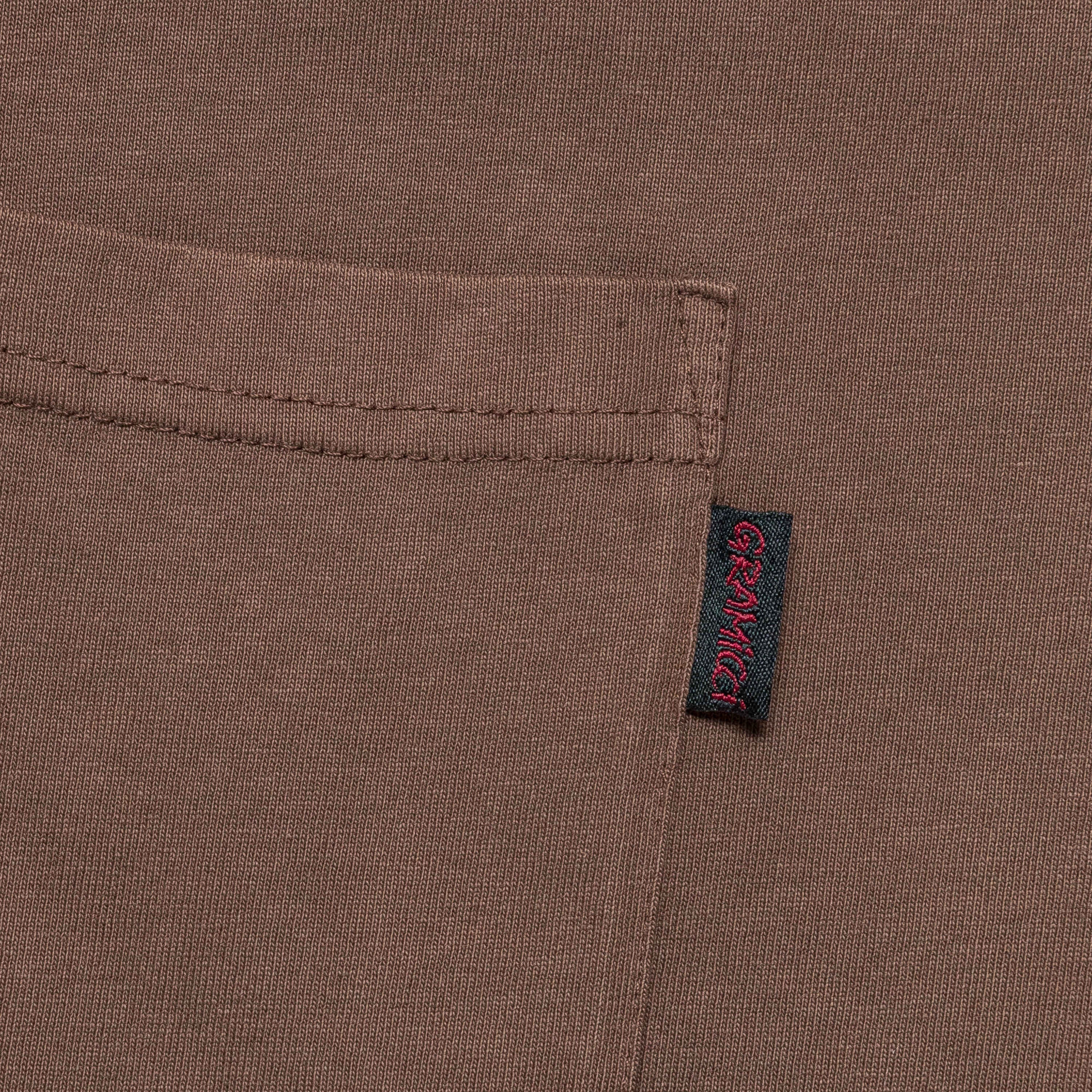 Long Sleeve Pocket Tee Pigment Dyed - Brown