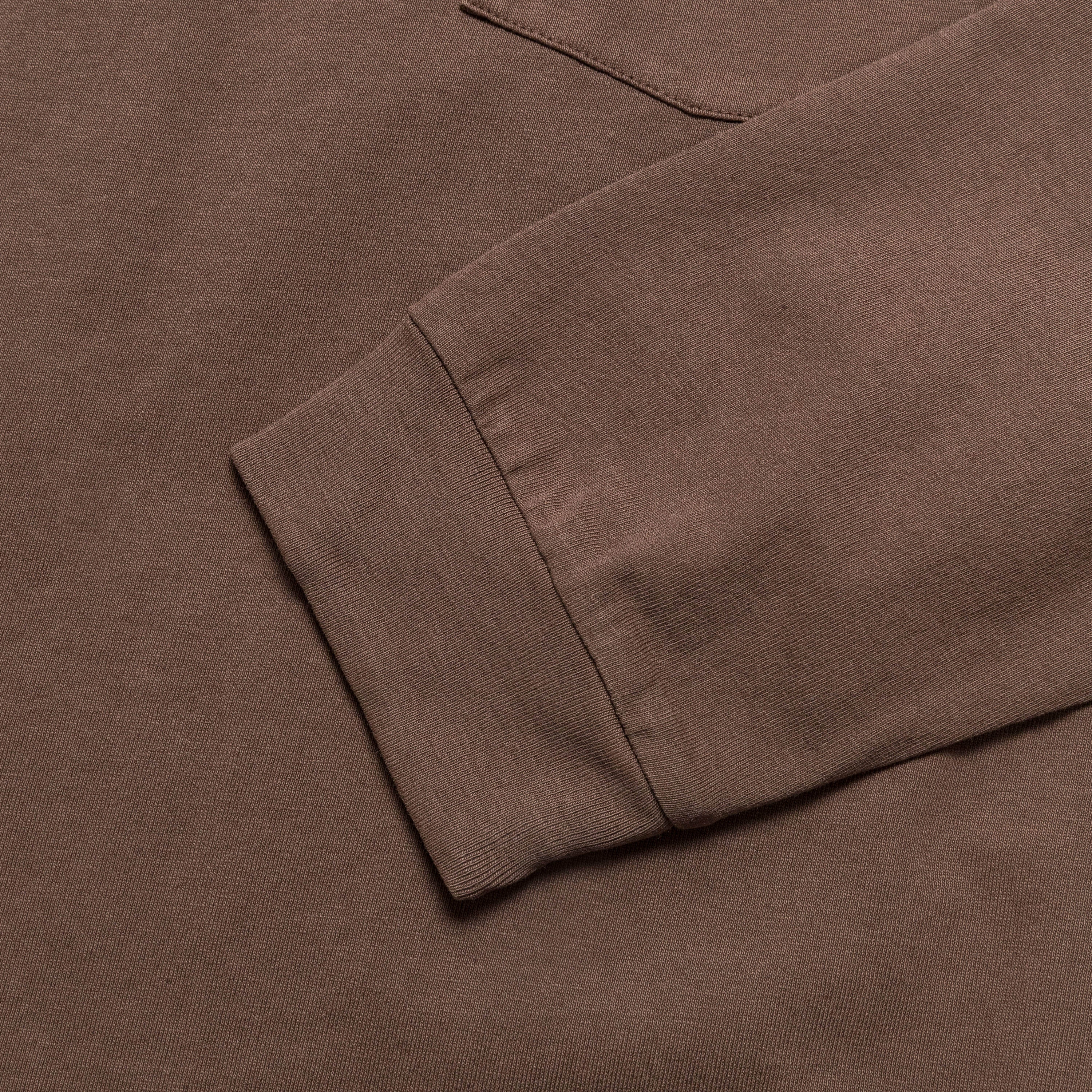 Long Sleeve Pocket Tee Pigment Dyed - Brown
