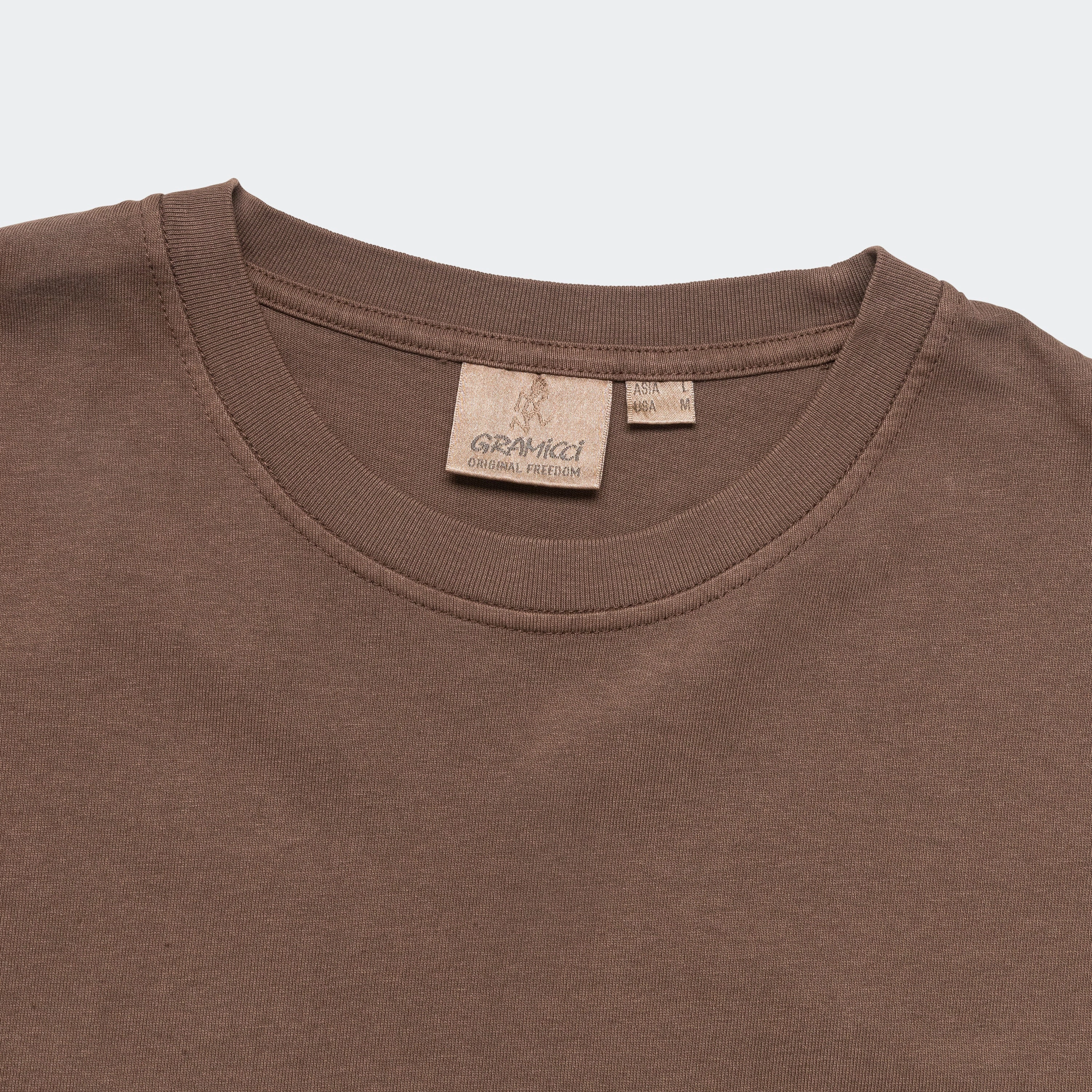 Long Sleeve Pocket Tee Pigment Dyed - Brown