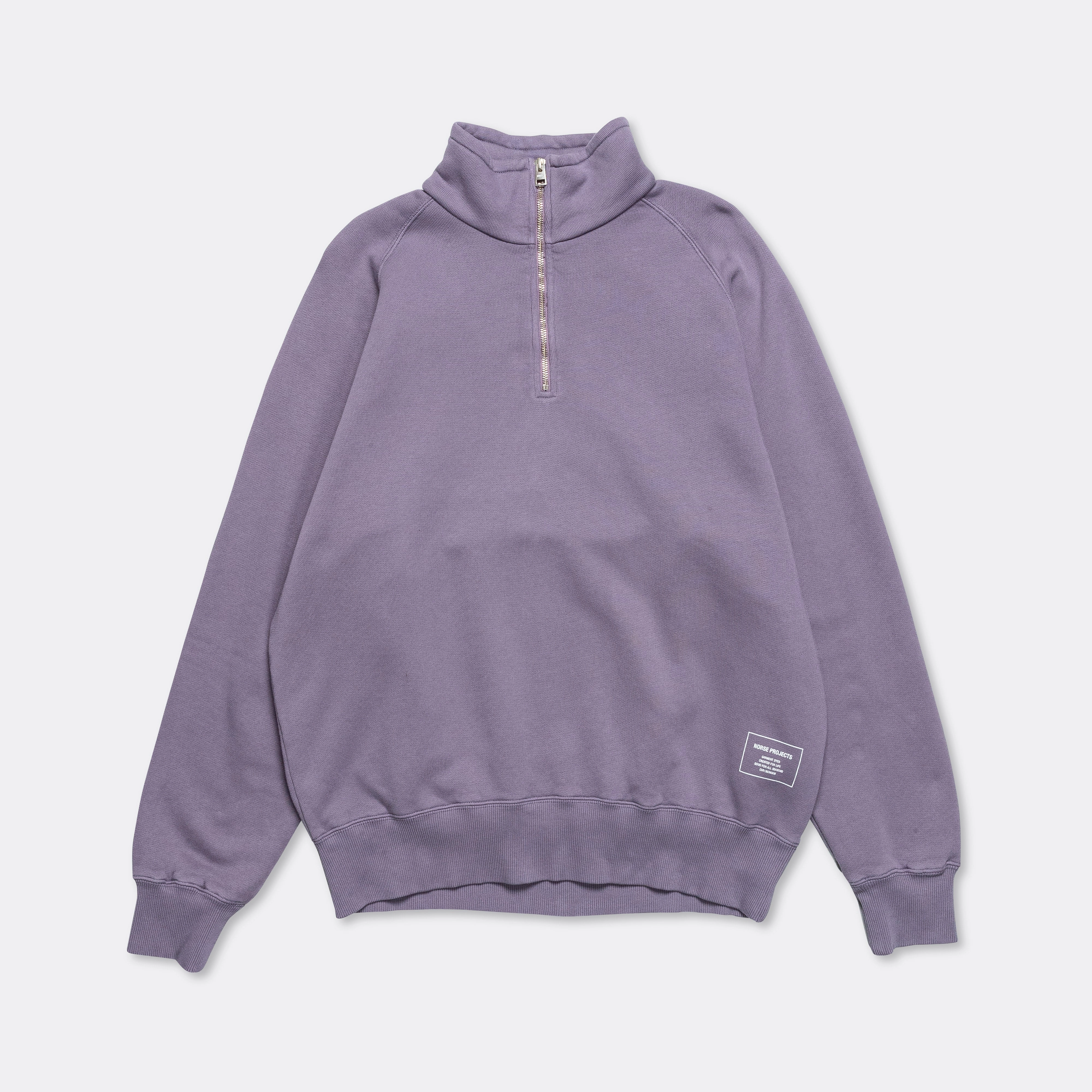Marten Relaxed Organic Raglan Half Zip - Dusk Purple