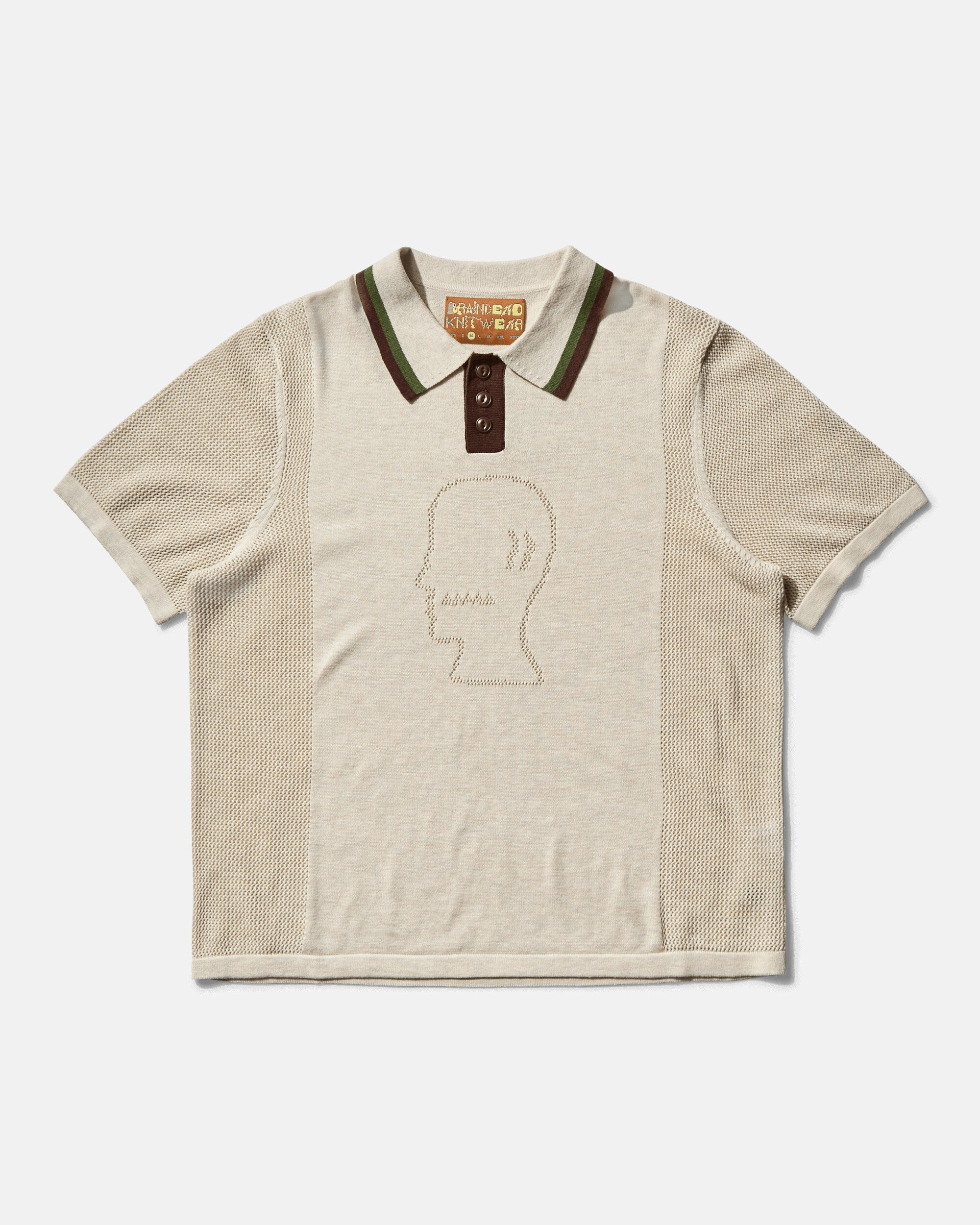 Men's Logo Head Pointelle Polo Natural