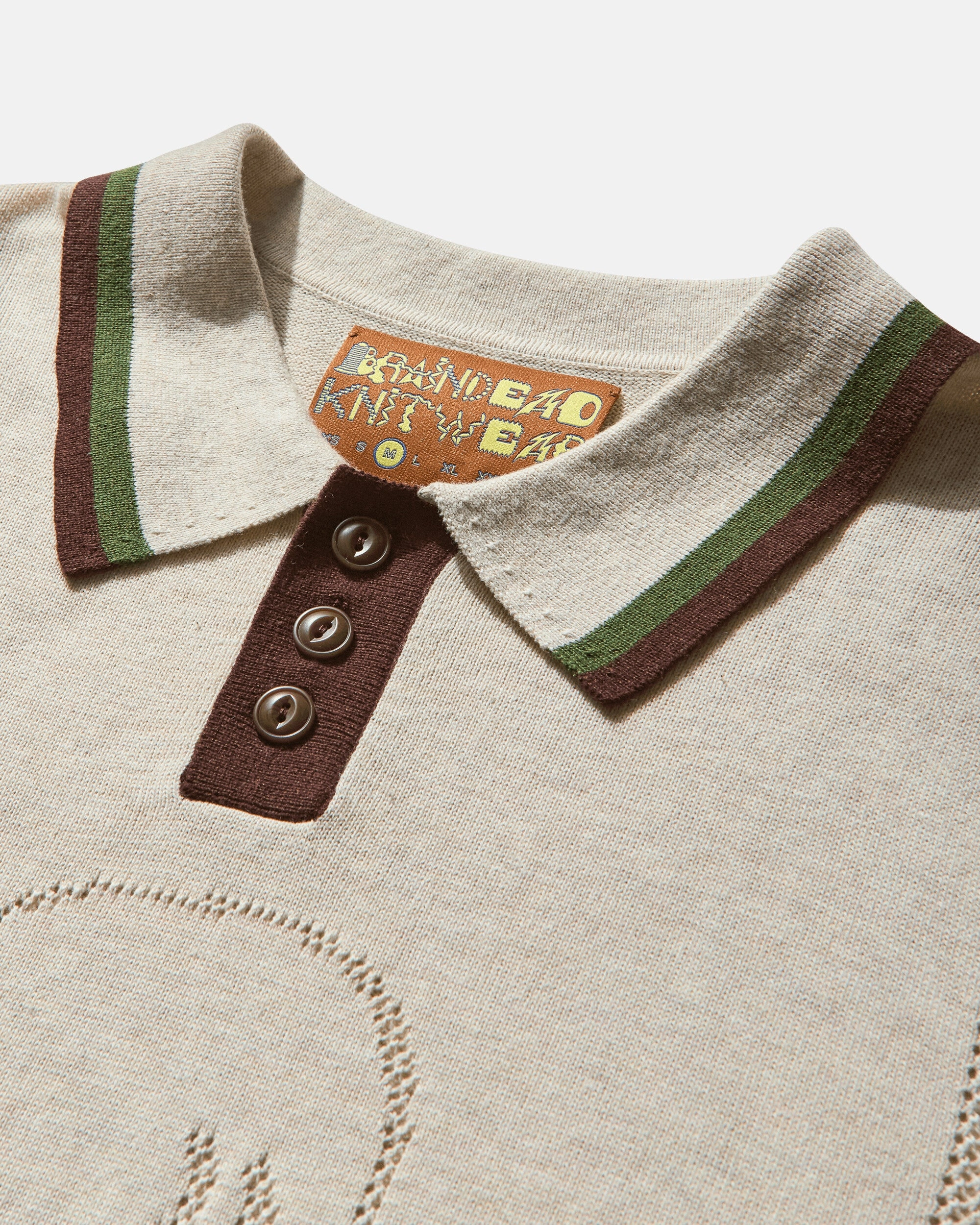 Men's Logo Head Pointelle Polo Natural