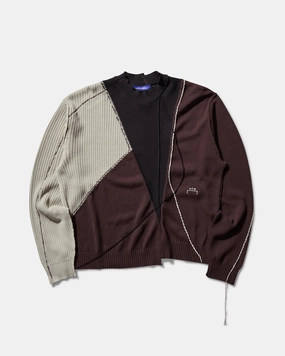 Men's Overstitch Knit Sweater Grey Slate