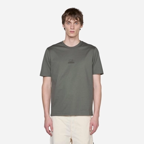 Mercerized 30/2 Jersey Twisted Logo Graphic T-Shirt Grape Leaf