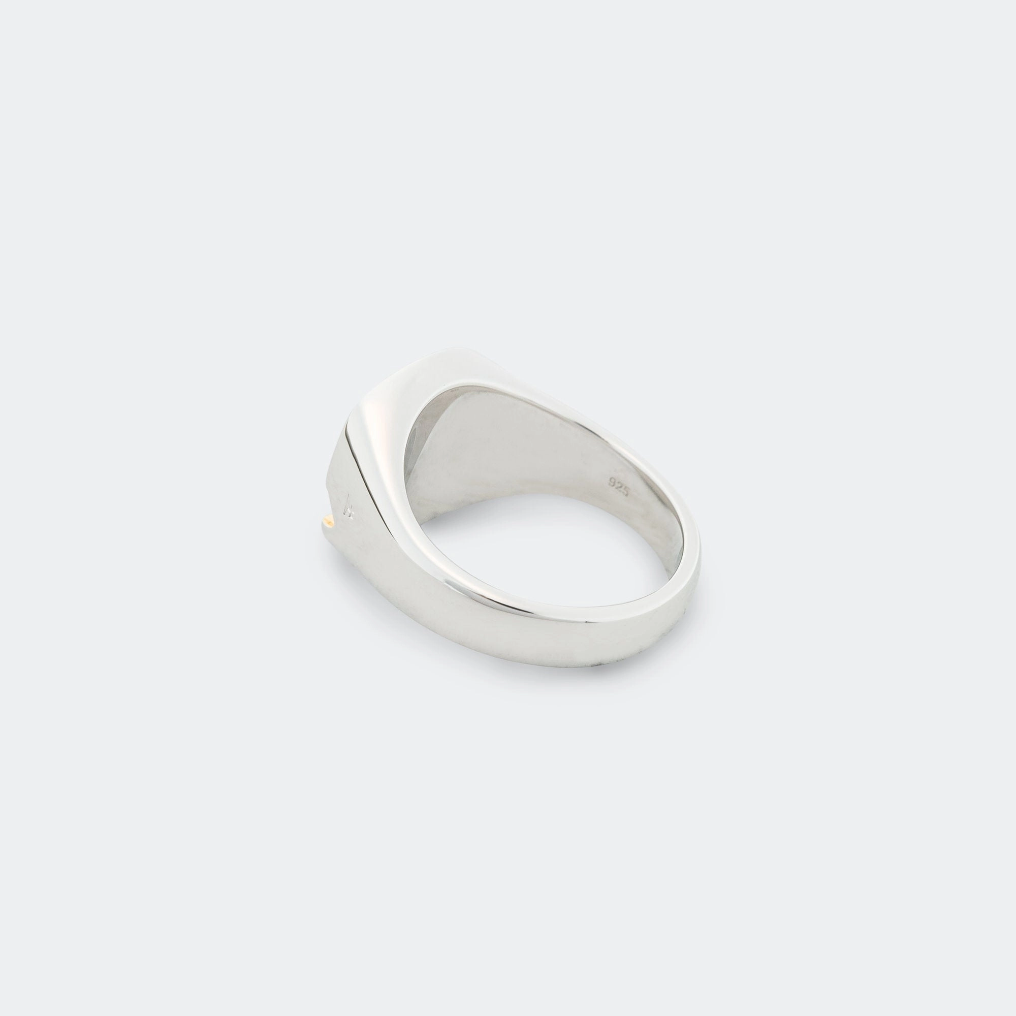 Mined Ring Large Diamond - 18K Gold/925 Silver