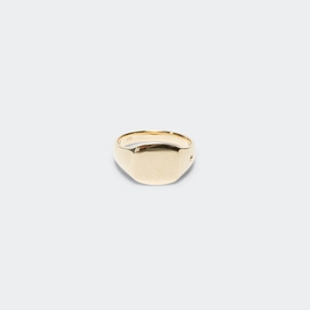 Mini Signet Cushion Ring - 9K Gold