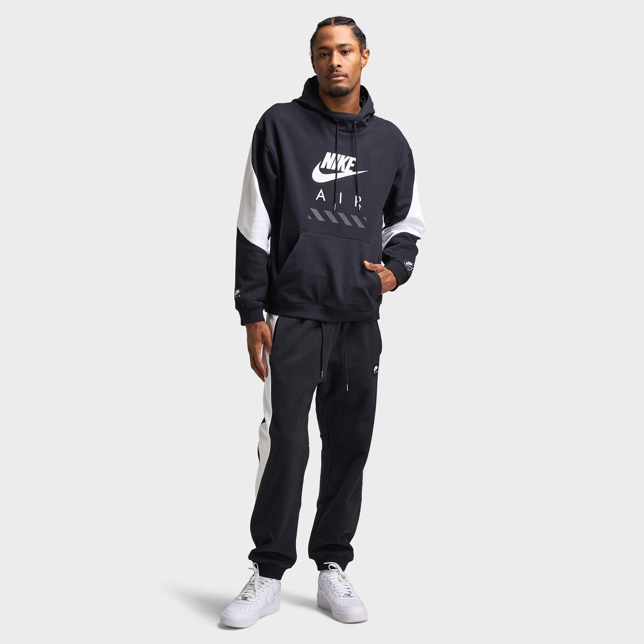 Nike Air Fleece Joggers Black / White - White