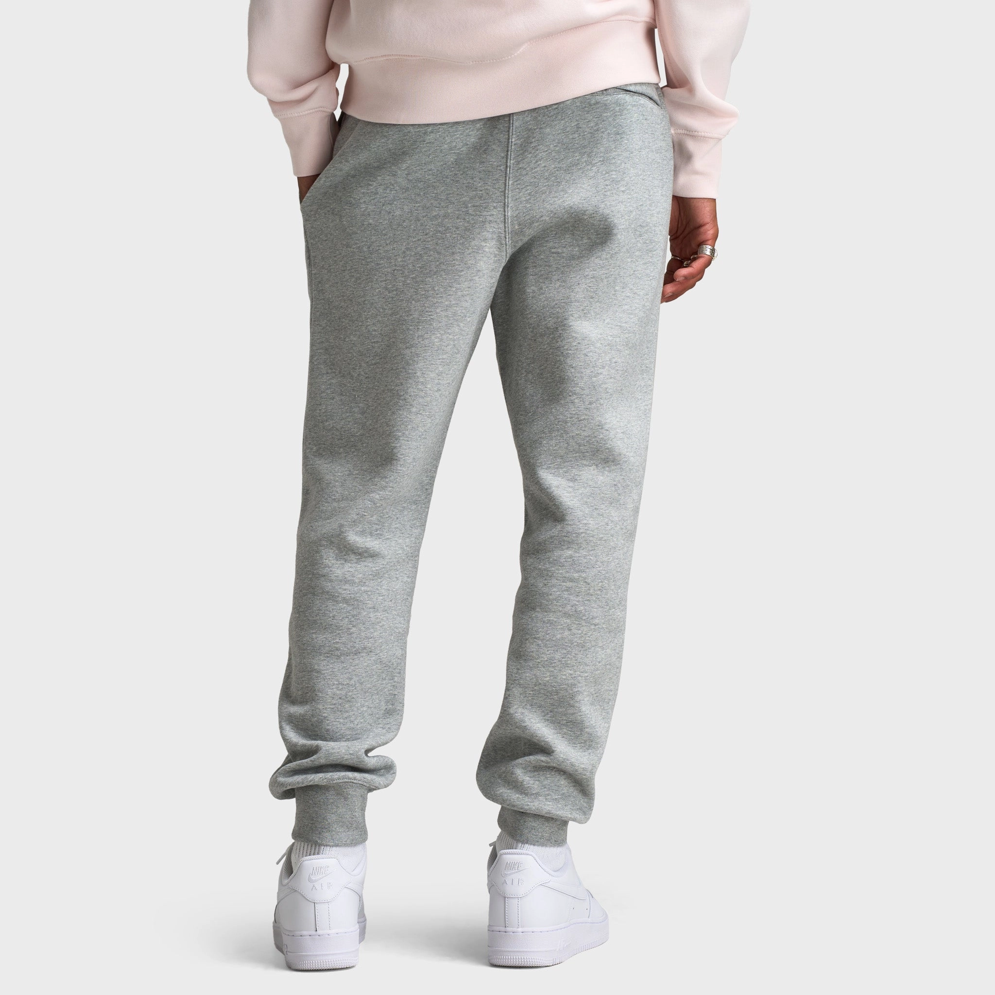Nike Club Fleece Joggers Dark Grey Heather / Light Smoke Grey - White