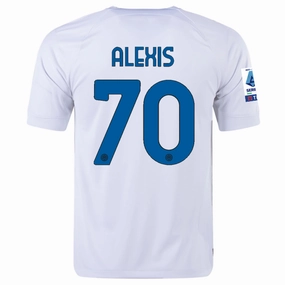 Nike Inter Milan Alexis Sanchez Away Jersey w/ Series A   Copa Italia Patches 23/24 (White/Lyon Blue)