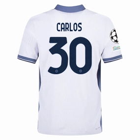 Nike Inter Milan Authentic Carlos Augusto Away Jersey w/ Champions League   Scudetto Patch 24/25 (White/Silver)
