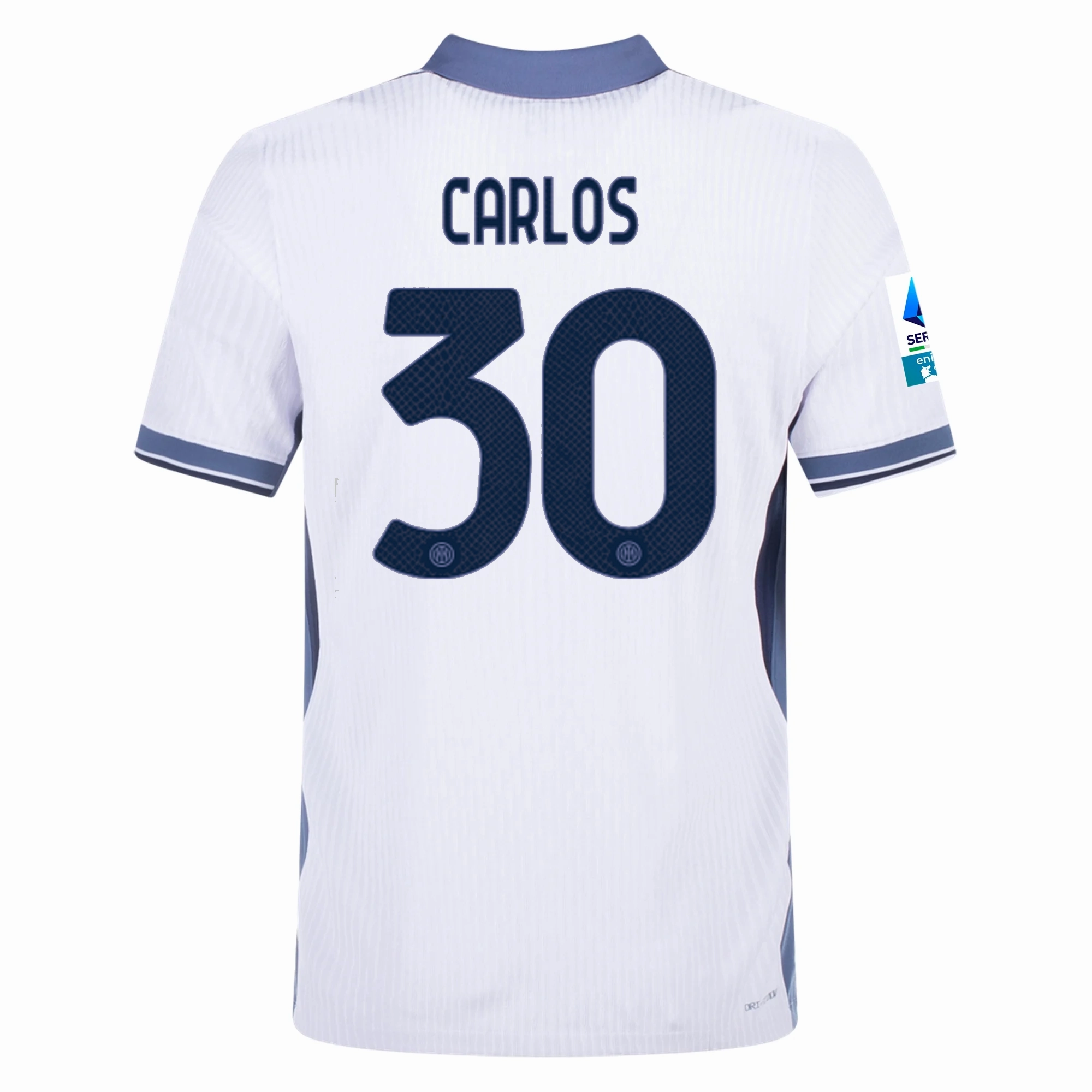 Nike Inter Milan Authentic Carlos Augusto Away Jersey w/ Serie A   Scudetto Patch 24/25 (White/Silver)