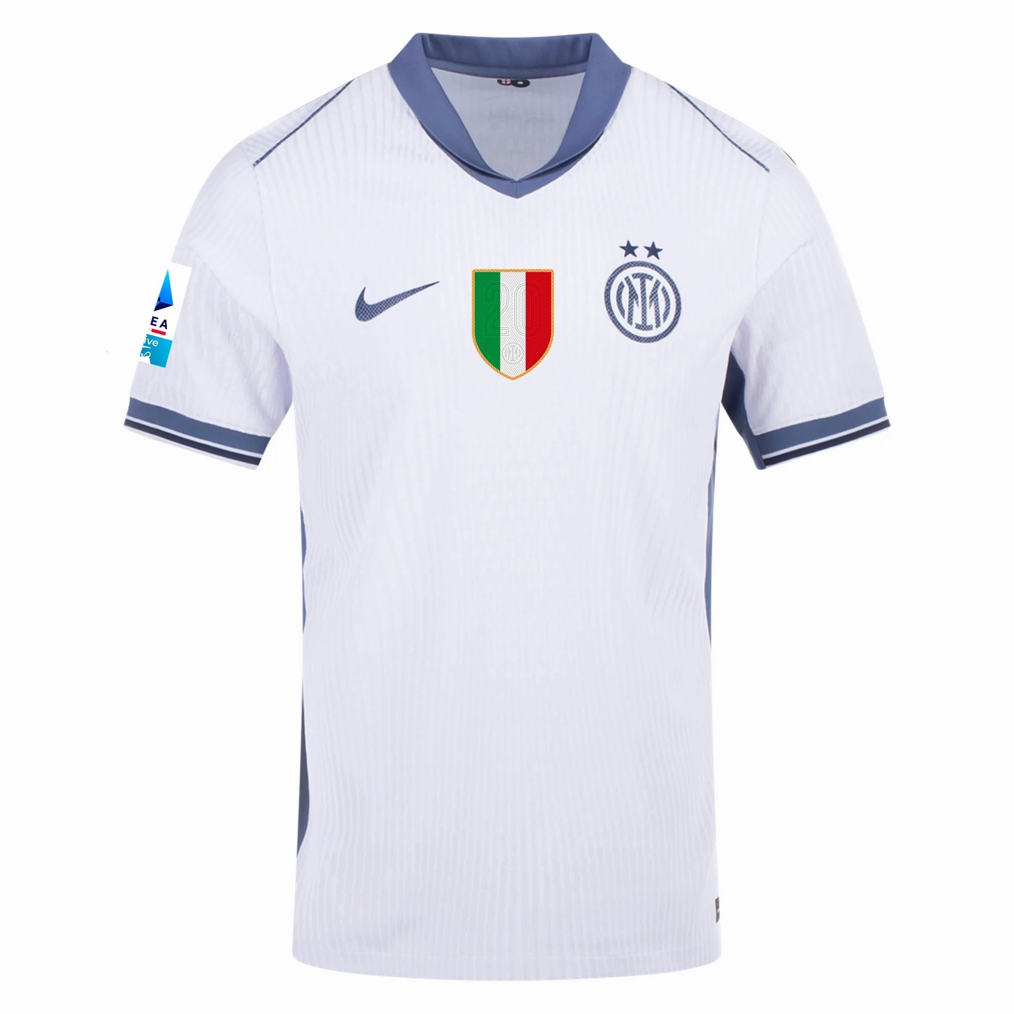Nike Inter Milan Authentic Carlos Augusto Away Jersey w/ Serie A   Scudetto Patch 24/25 (White/Silver)