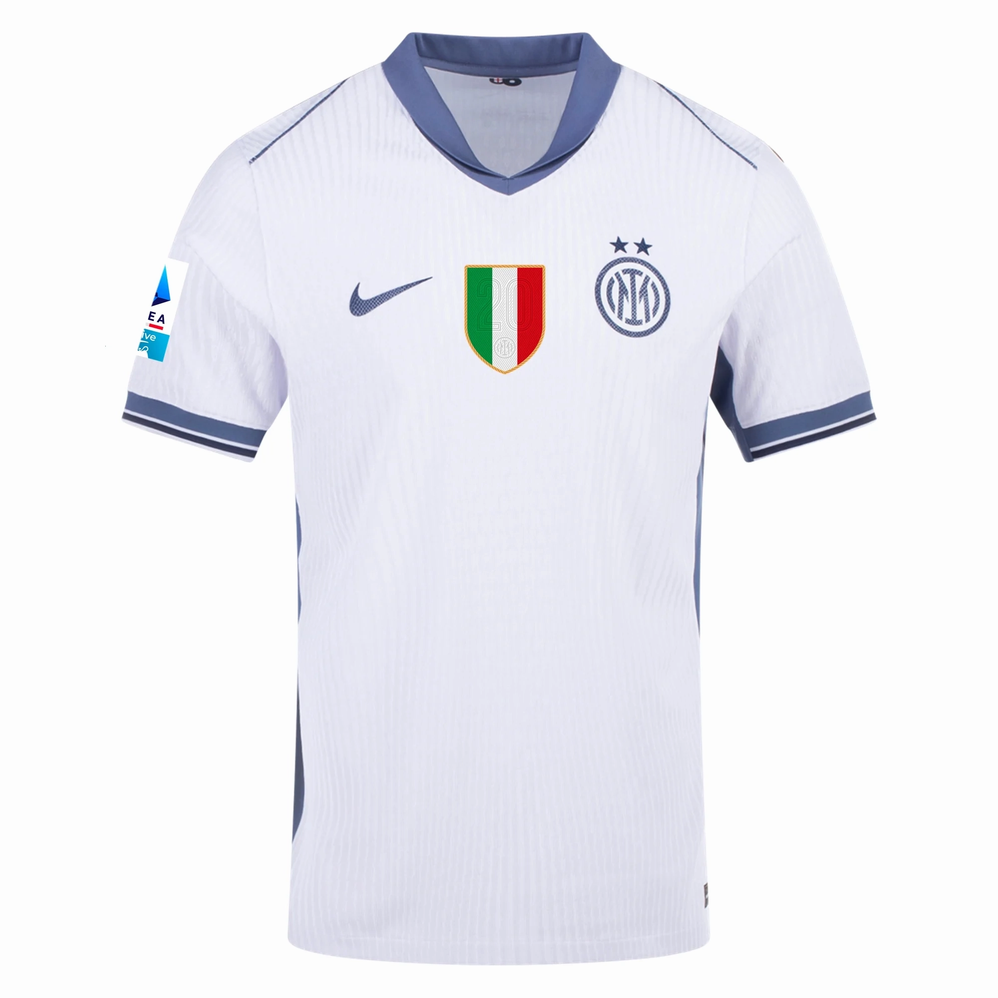 Nike Inter Milan Authentic Denzel Dumfries Away Jersey w/ Serie A   Scudetto Patch 24/25 (White/Silver)