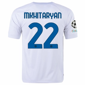 Nike Inter Milan Henrikh Mkhitaryan Away Jersey w/ Champions League   Copa Italia Patches 23/24 (White/Lyon Blue)