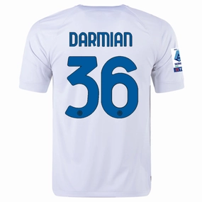 Nike Inter Milan Matteo Darmian Away Jersey w/ Series A   Copa Italia Patches 23/24 (White/Lyon Blue)