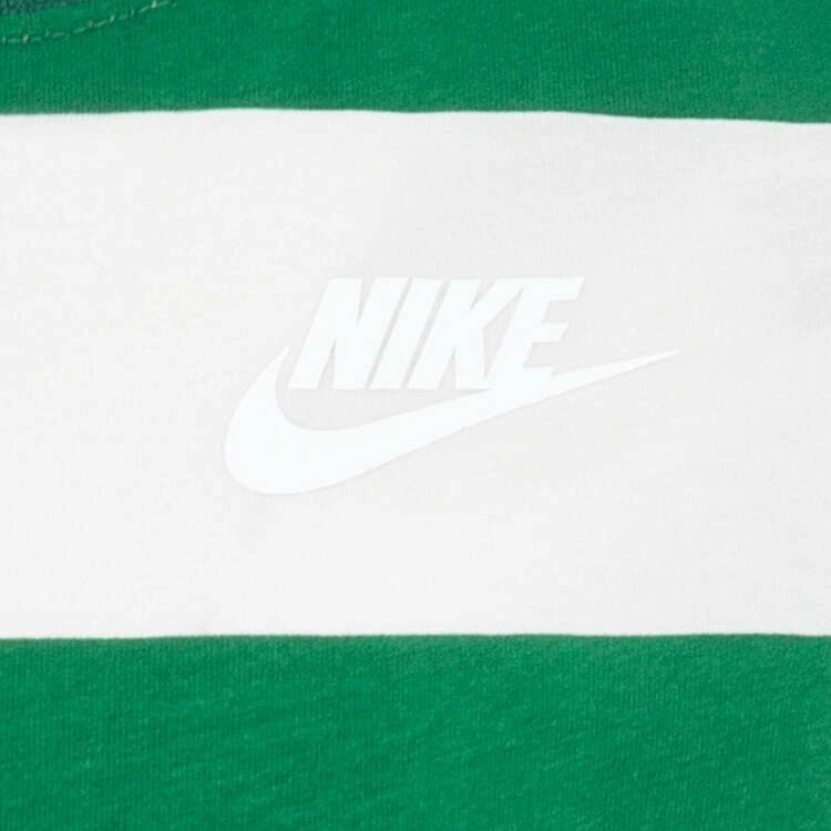 NIKE KID'S GREEN/WHITE STRIPED TEE