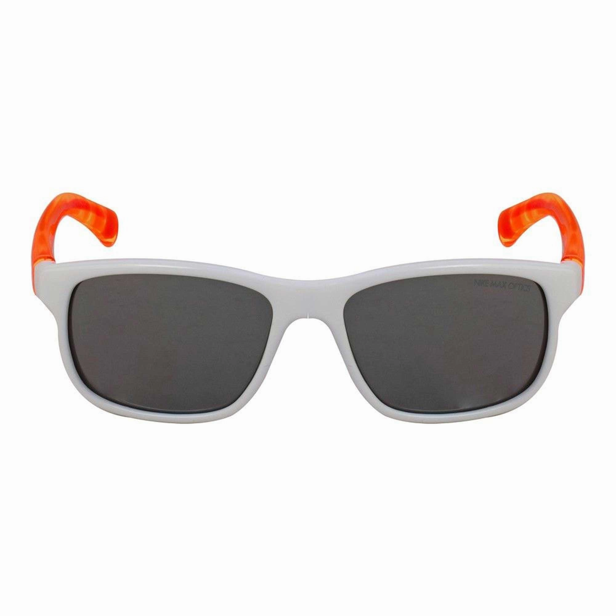 Nike Kid's Sunglasses - Grey Lens White/Orange Acetate Square Shape Frame | Champ 106