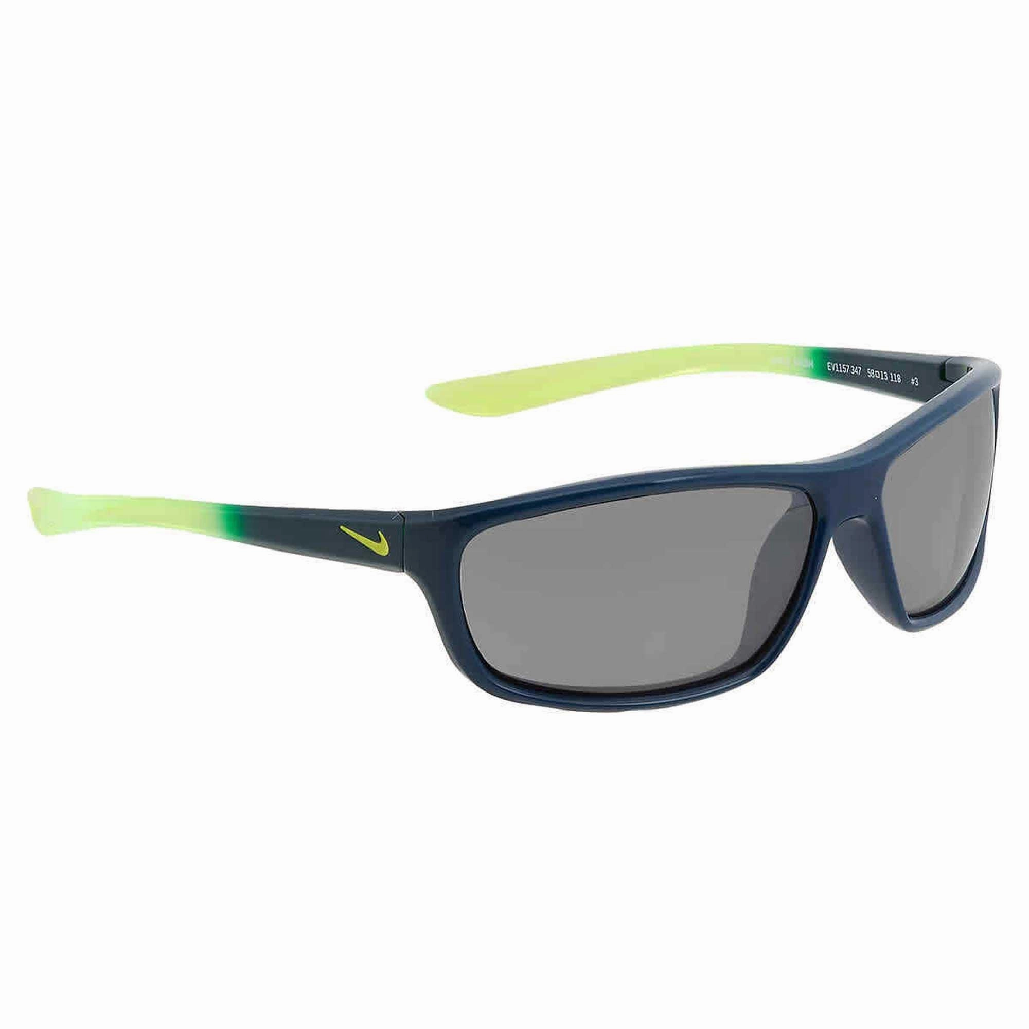 Nike Kid's Sunglasses - Silver Flash Lens Plastic Rectangular Shape Frame | Dash 347