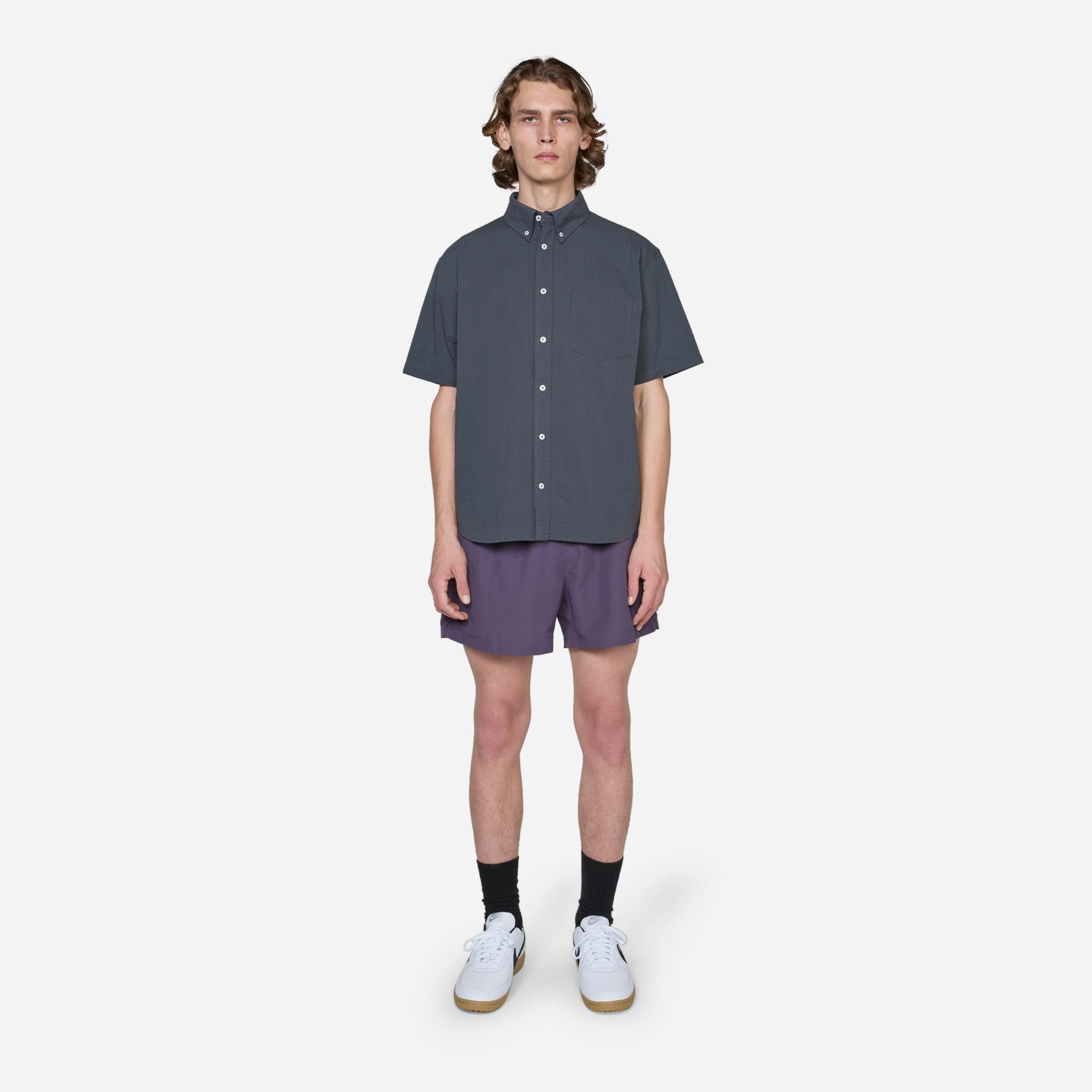 Nike Life Seersucker Button-Down Shirt Anthracite