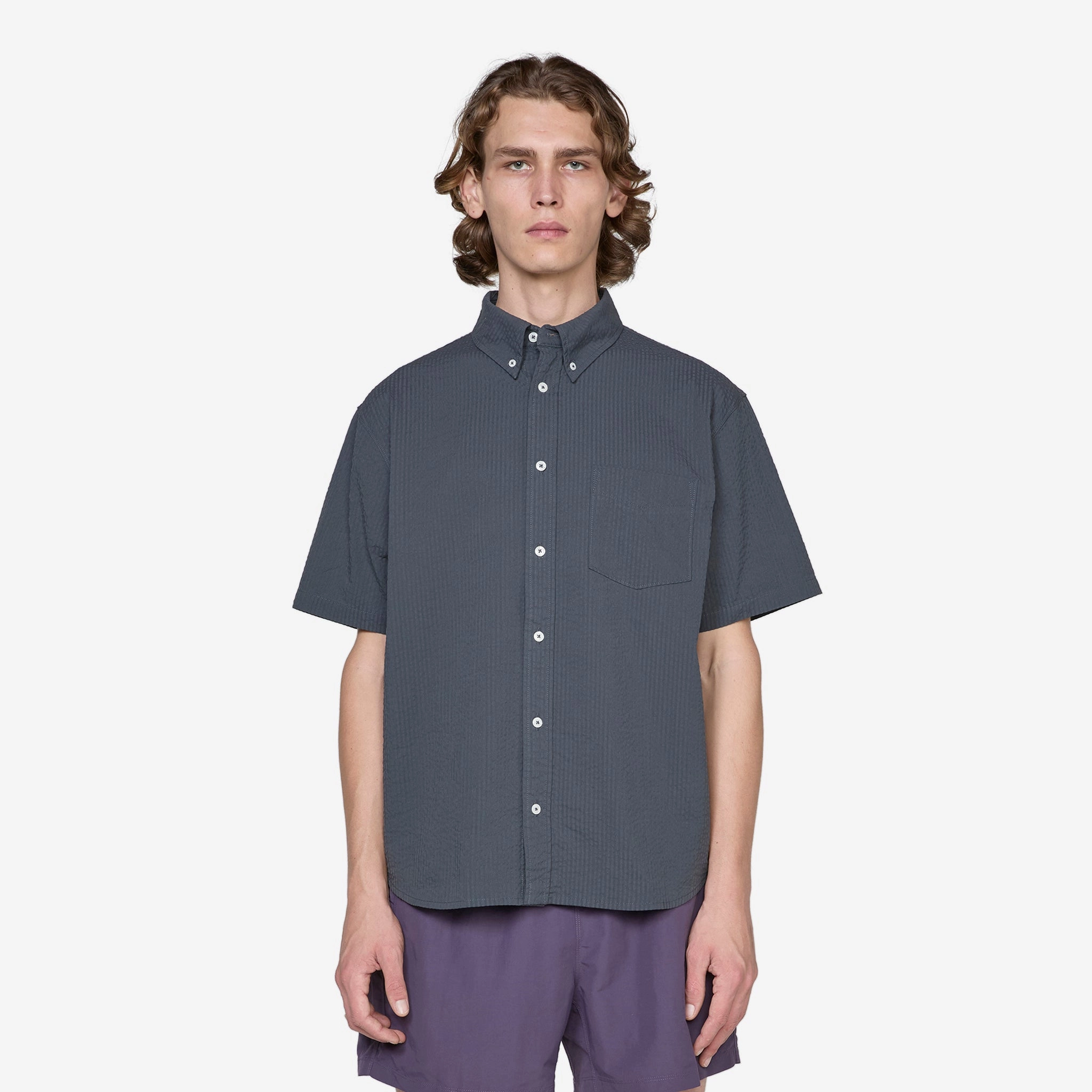 Nike Life Seersucker Button-Down Shirt Anthracite