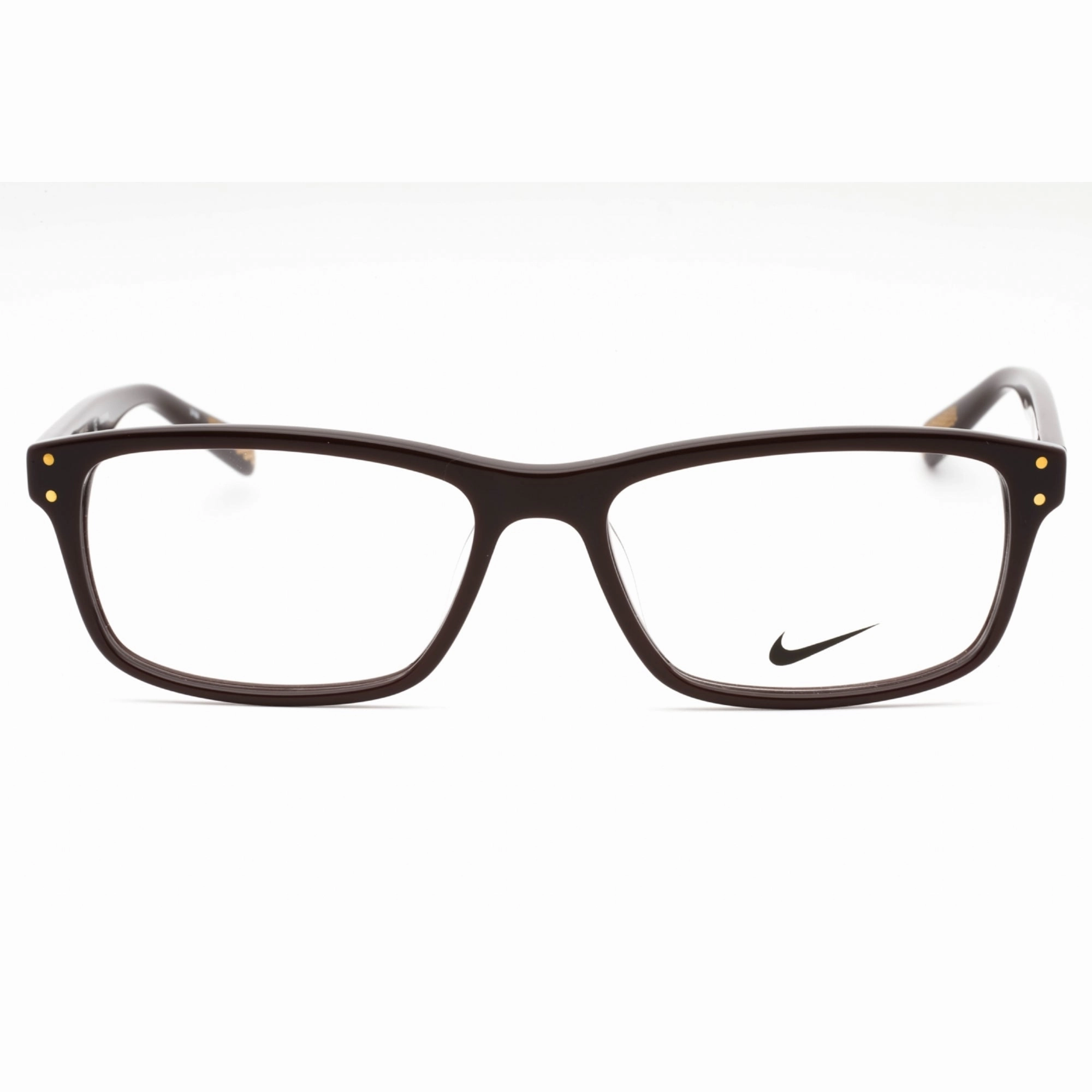 Nike Men's Eyeglasses - Brown Plastic Rectangular Full Rim Frame | NIKE 7245 243