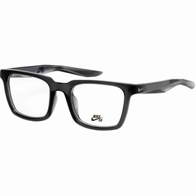 Nike Men's Eyeglasses - Dark Grey Plastic Square Frame Demo Lens | NIKE 7111 65