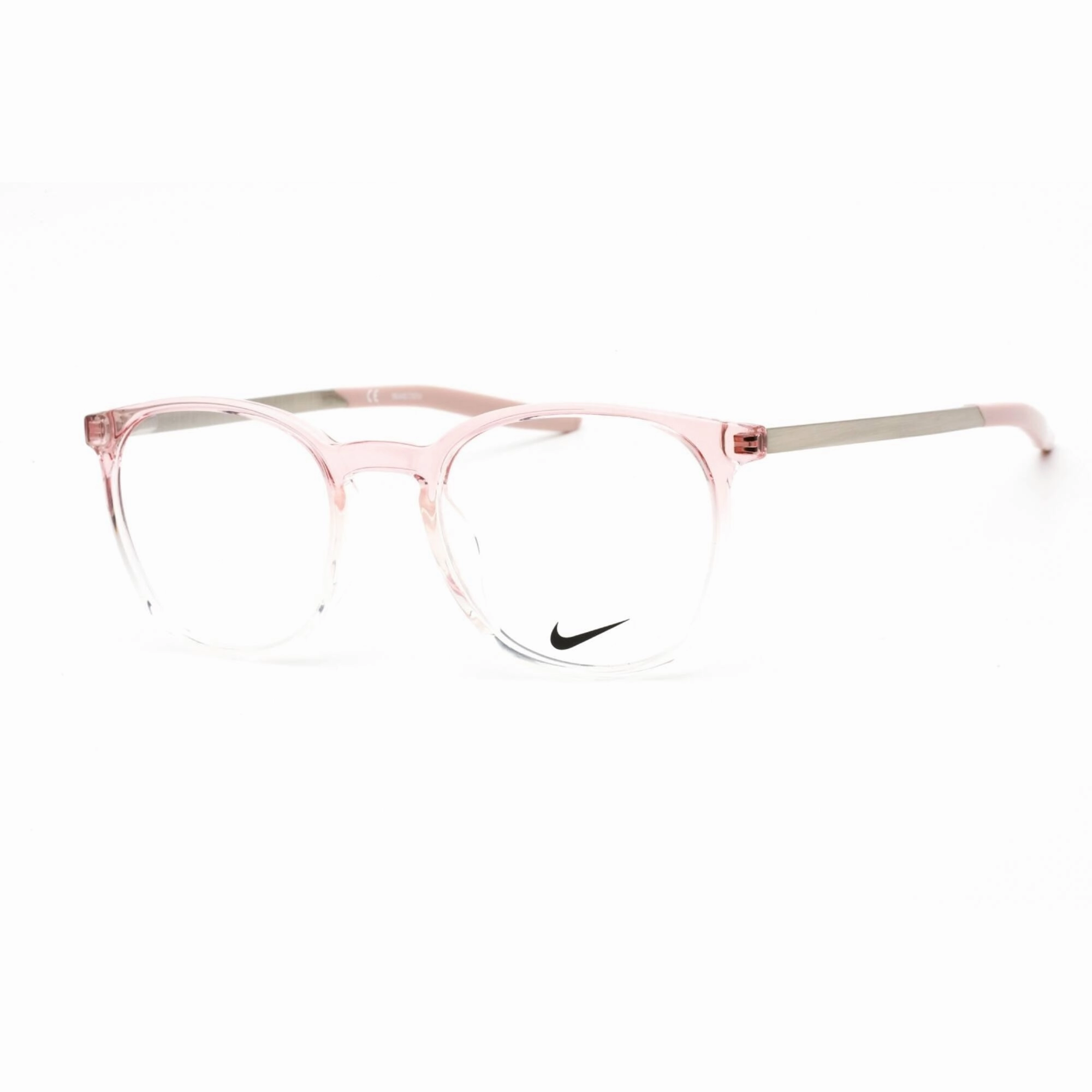 Nike Men's Eyeglasses - Full Rim Plum Chalk Fade Square Shape Plastic Frame | 7280 505