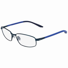 Nike Men's Eyeglasses - Full Rim Satin Navy and Racer Blue Metal Frame | NIKE 6074 401
