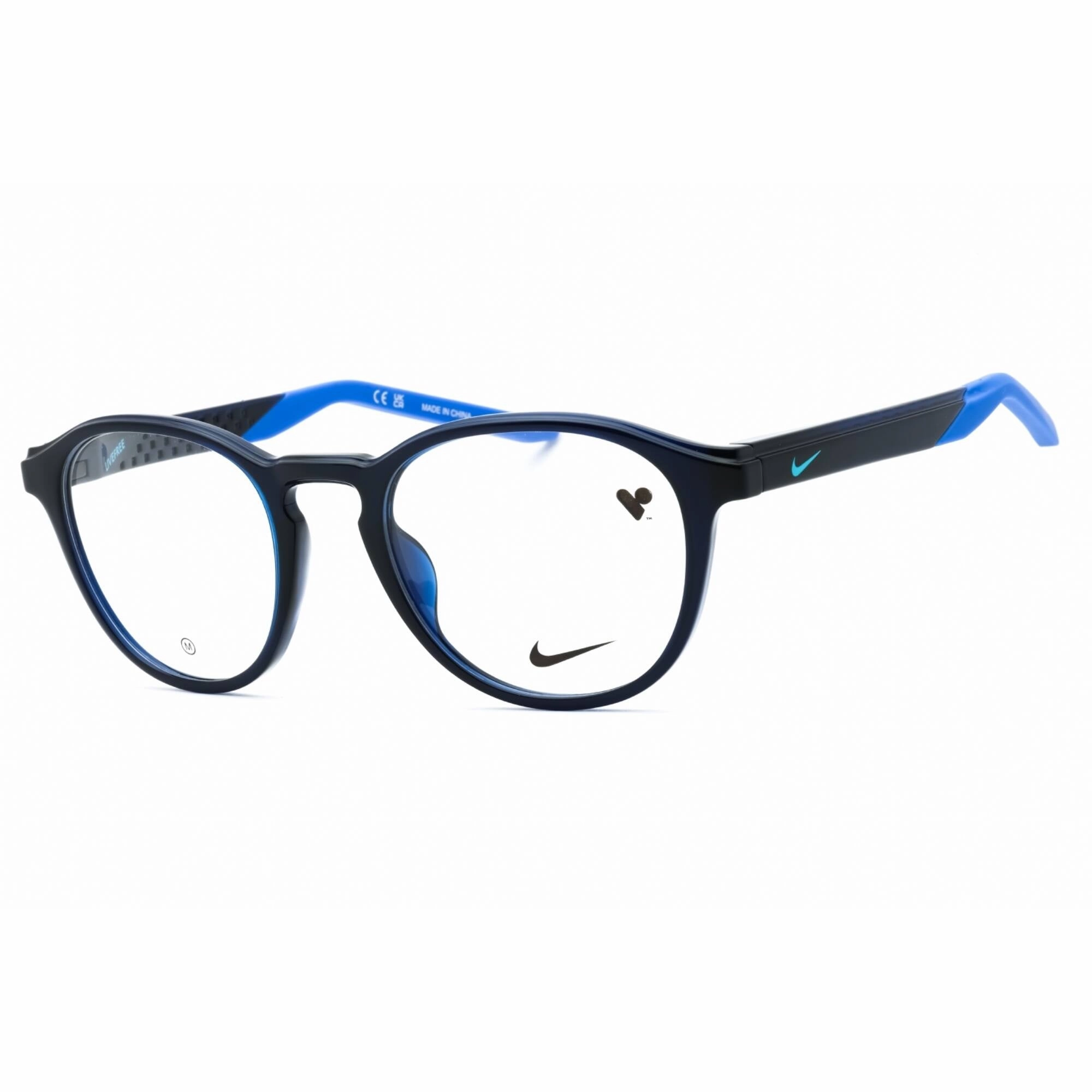 Nike Men's Eyeglasses - Midnight Navy Injected Propionate Round Frame | NIKE 7274 410