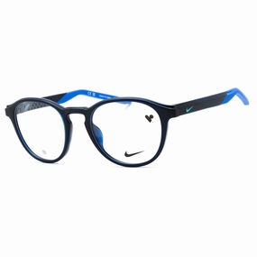 Nike Men's Eyeglasses - Midnight Navy Injected Propionate Round Frame | NIKE 7274 410
