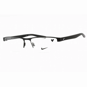 Nike Men's Eyeglasses - Satin Black/Black Rectangular Half Rim Frame | Nike 8137 001