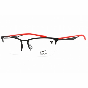Nike Men's Eyeglasses - Satin Black/University Red Metal Rectangular | NIKE 4313 006