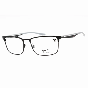 Nike Men's Eyeglasses - Satin Black/Wolf Grey Metal Rectangular Frame | NIKE 4314 002