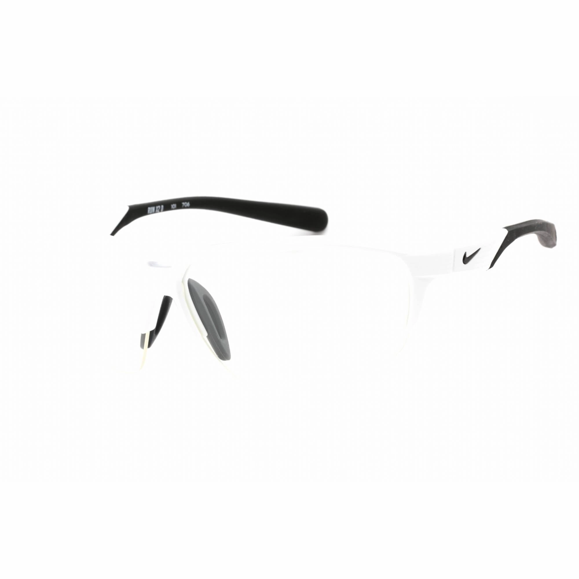 Nike Men's Sunglasses - White/Black Sport Wraparound Half Rim Frame | RUN X2 D 101