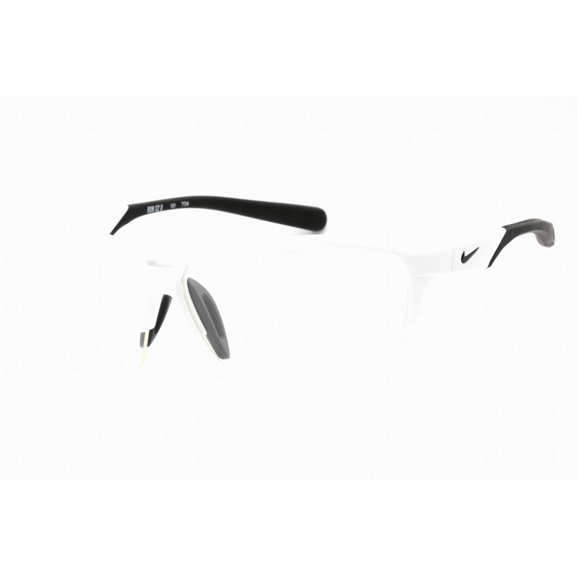 Nike Men's Sunglasses - White/Black Sport Wraparound Half Rim Frame | RUN X2 D 101