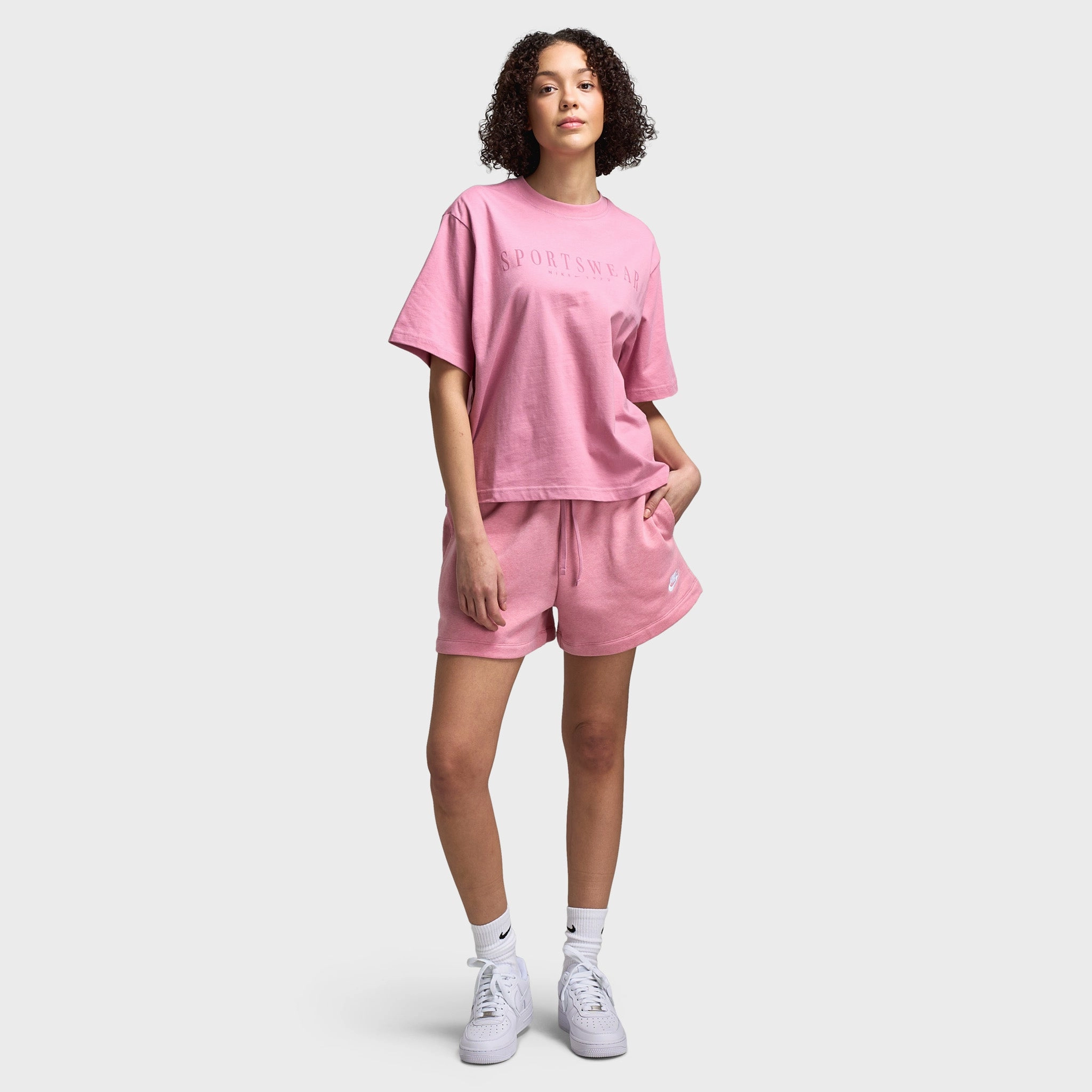 Nike Sportswear Women's Boxy Sport T-Shirt Elemental Pink / Desert Berry