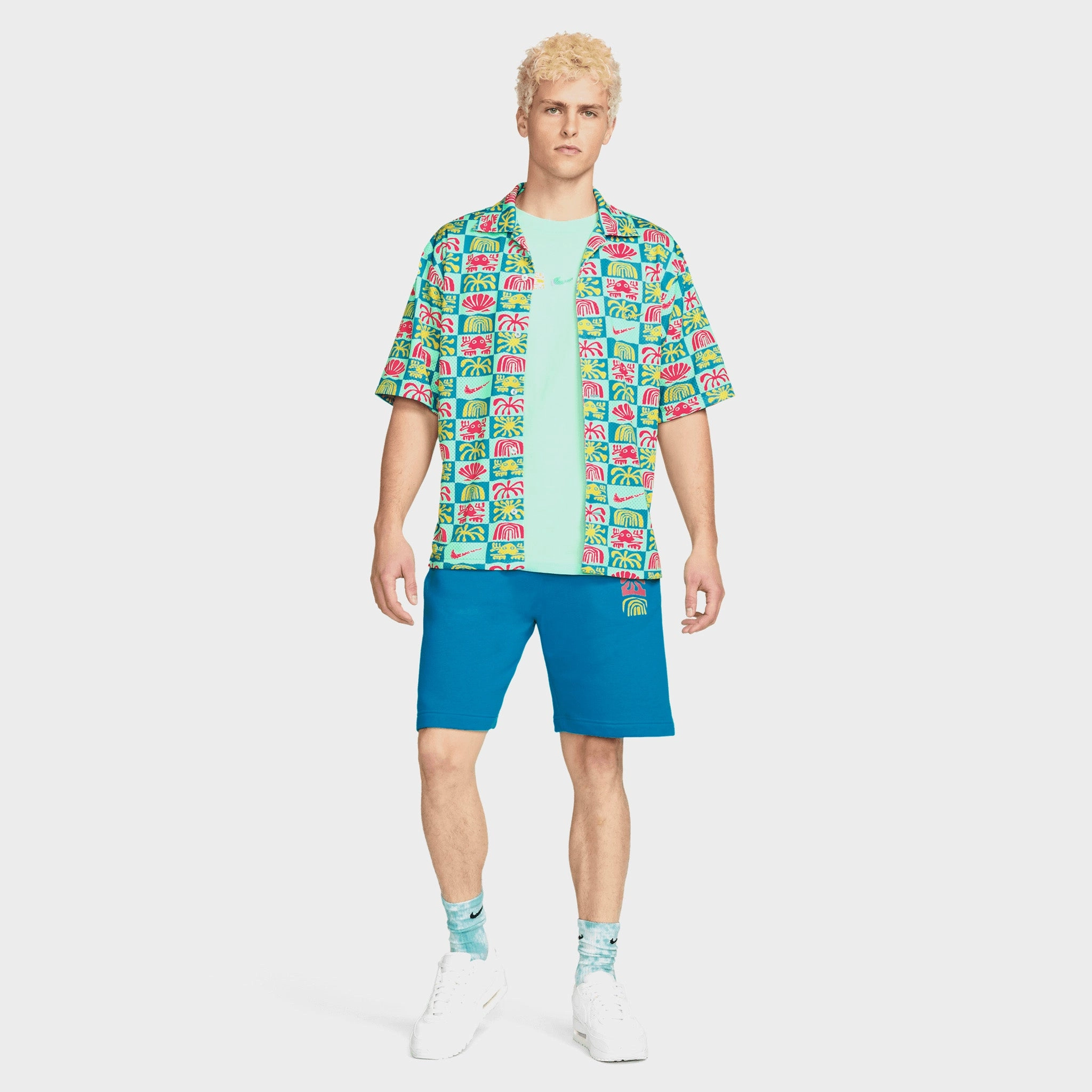 Nike Spring Break Button Up Shirt Laser Blue / Mint Foam