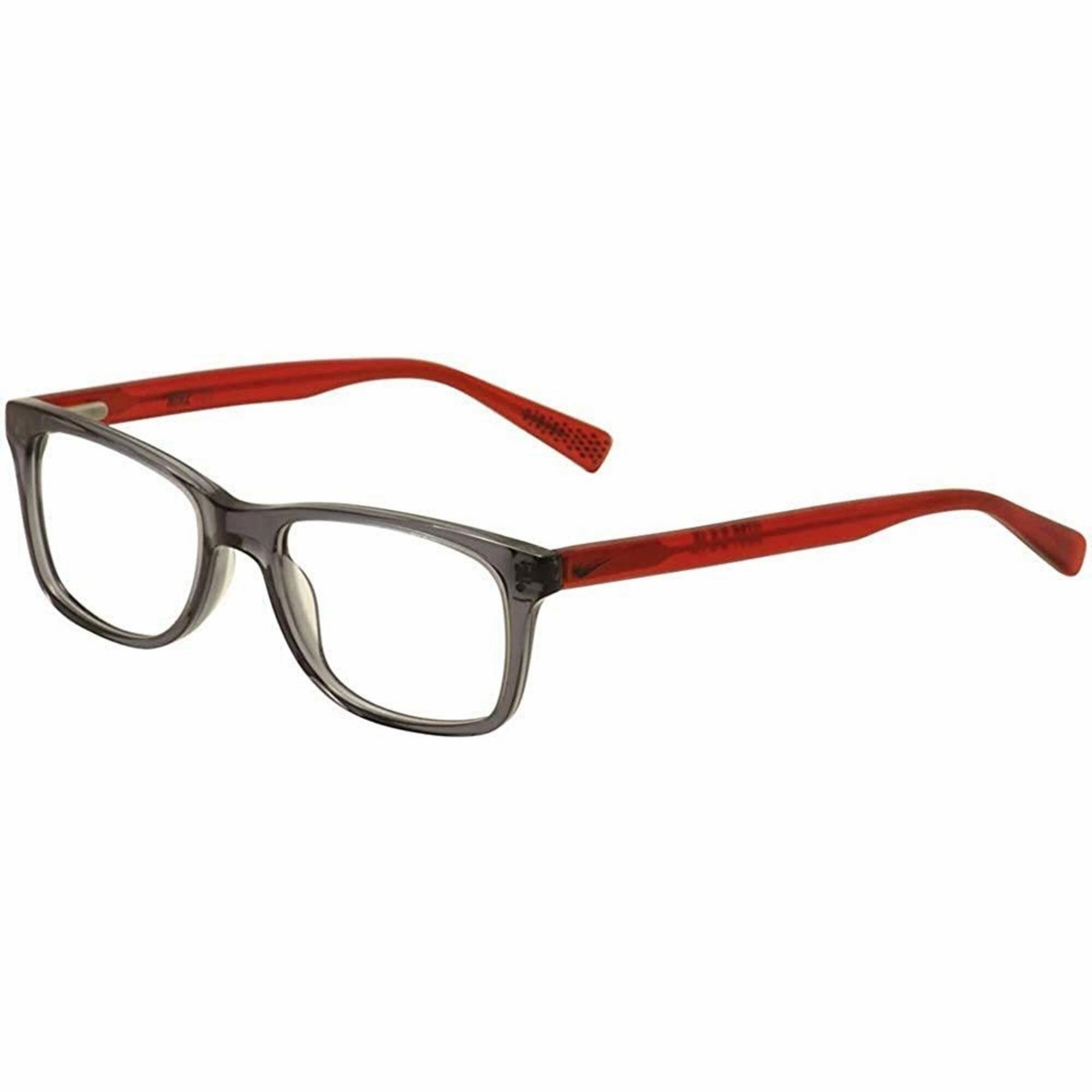 Nike Unisex Eyeglasses - Anthracite/Red Plastic Square Frame Demo Lens | NIKE 5538 70