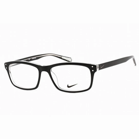 Nike Unisex Eyeglasses - Clear Lens Black Plastic Rectangular Shape Frame | 7242 001