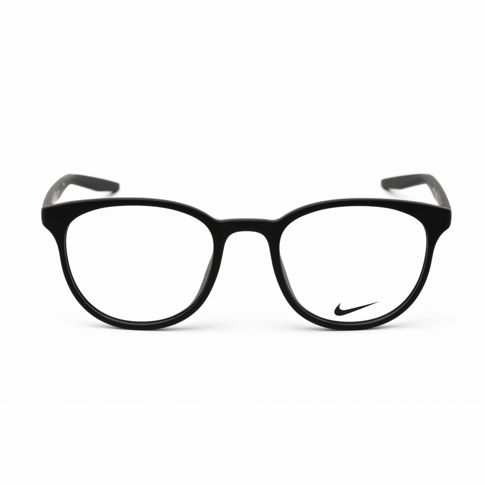 Nike Unisex Eyeglasses - Clear Lens Matte Black Plastic Round Shape Frame | 7128 003