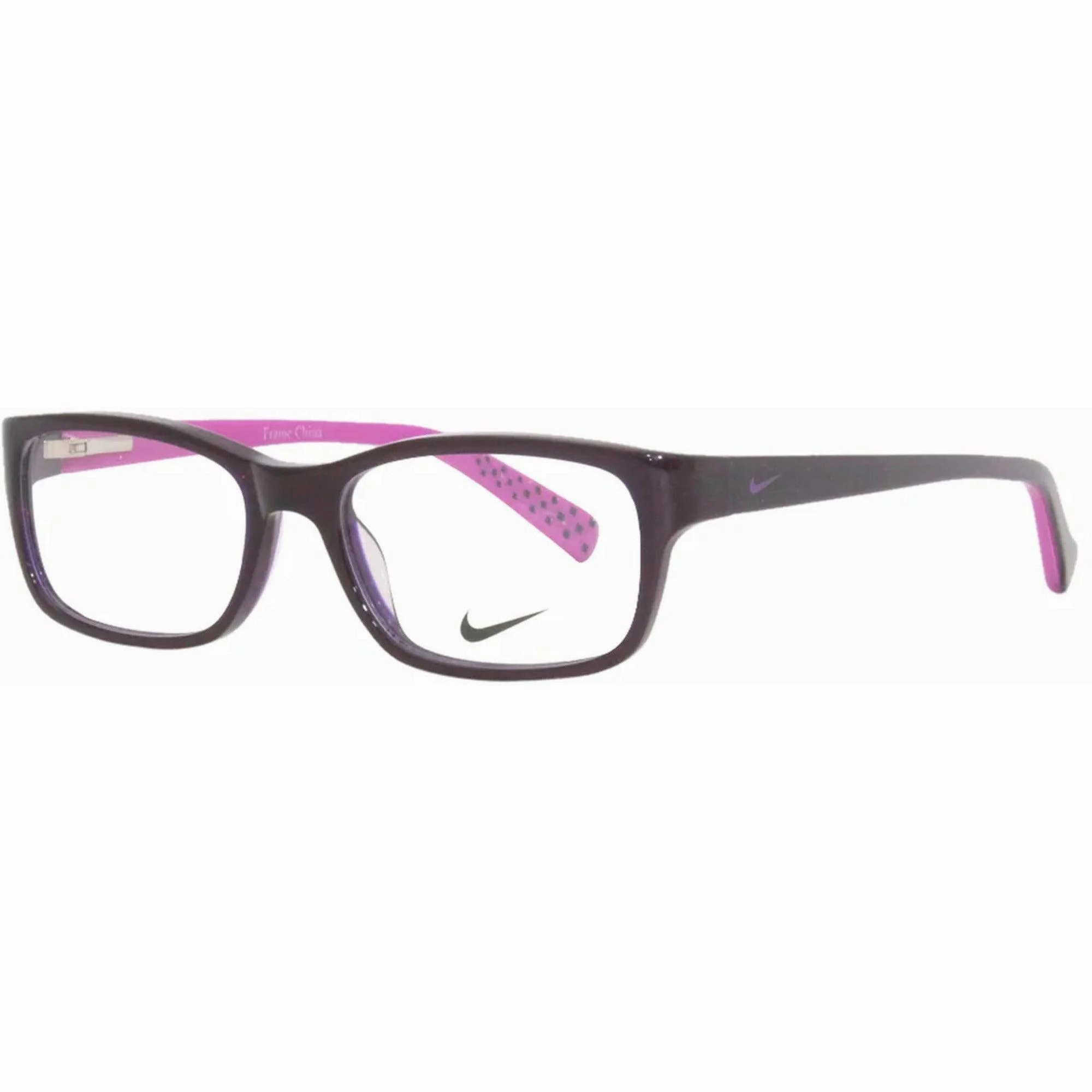 Nike Unisex Eyeglasses - Concord Fuchsia Plastic Rectangular Frame | NIKE 5513 515