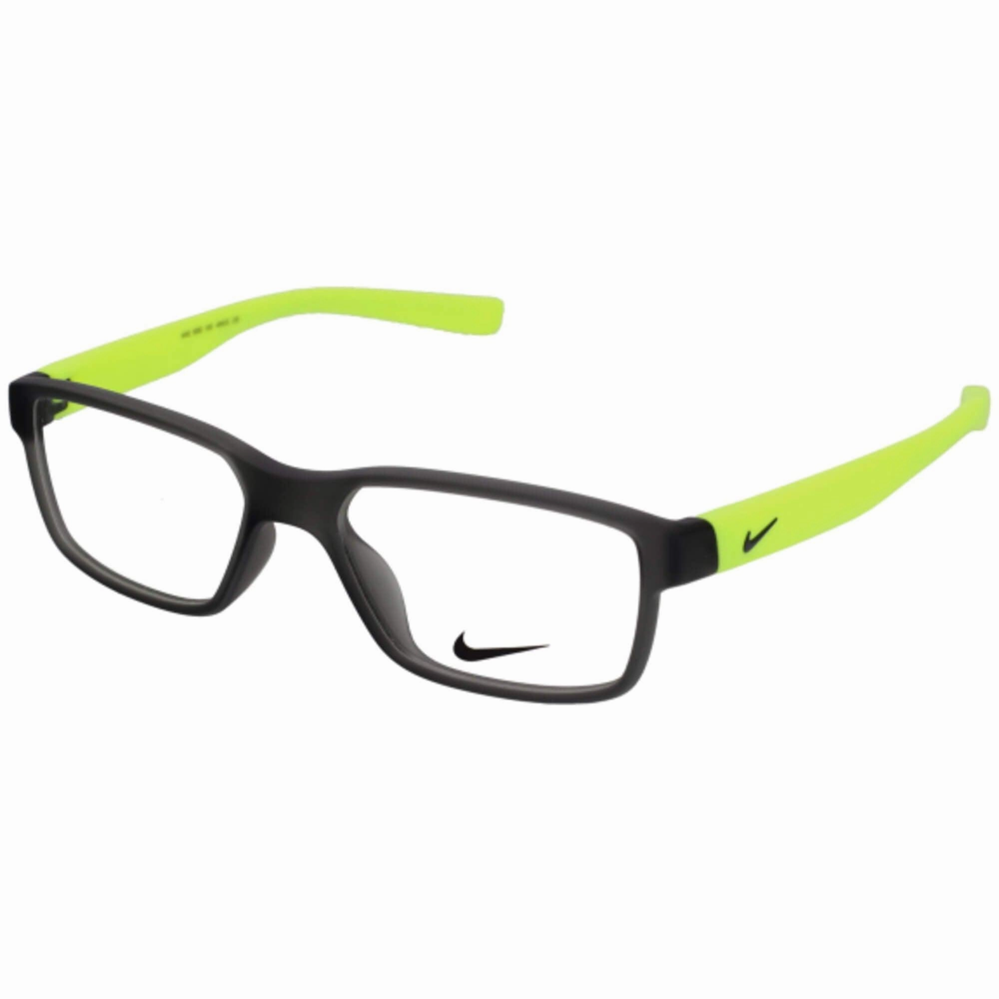 Nike Unisex Eyeglasses - Dark Grey Plastic Rectangular Frame Demo Lens | NIKE 5092 30