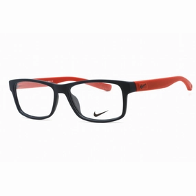 Nike Unisex Eyeglasses - Full Rim Matte Obsidian/Gym Red Plastic Frame | NIKE 7123 404