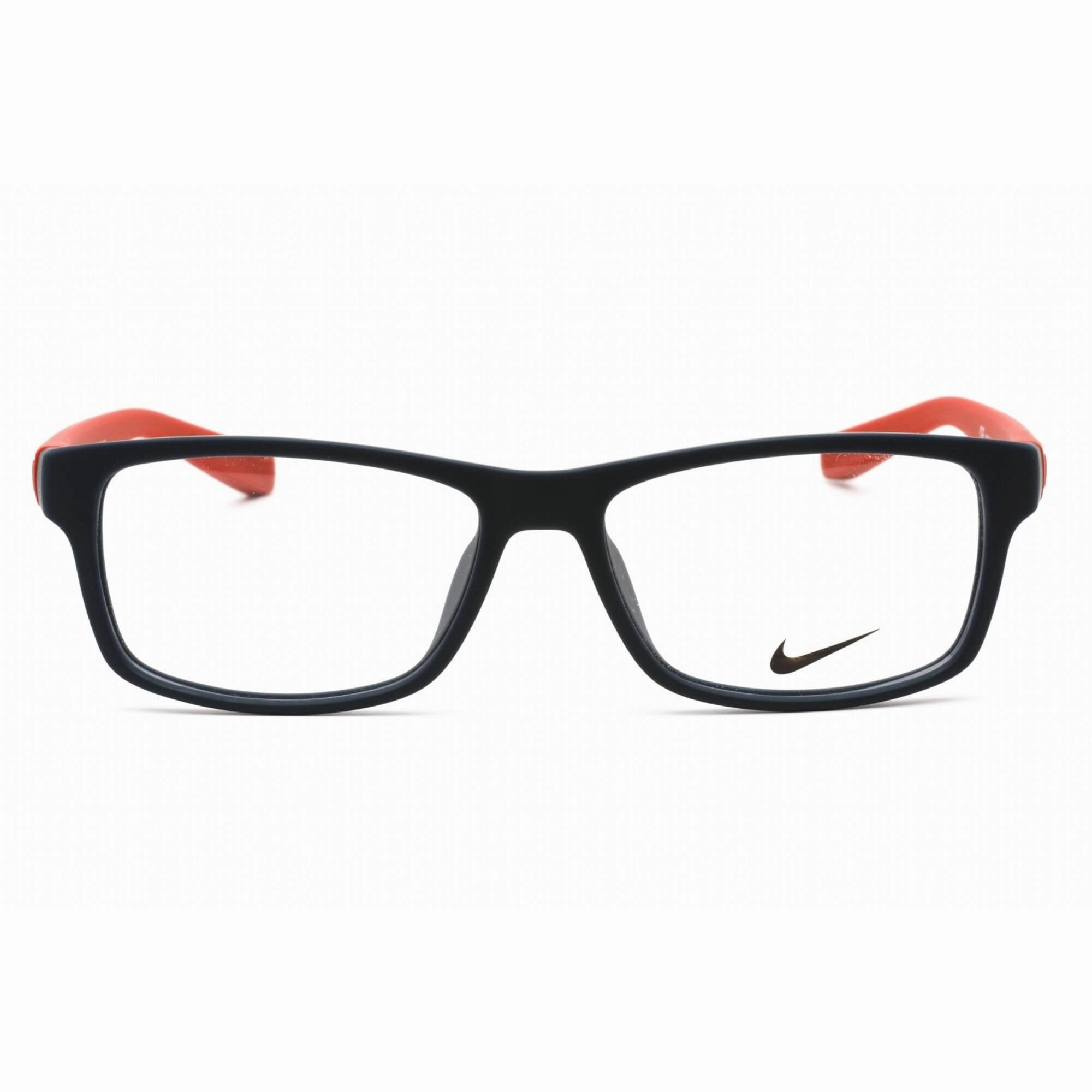 Nike Unisex Eyeglasses - Full Rim Matte Obsidian/Gym Red Plastic Frame | NIKE 7123 404