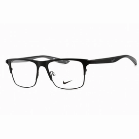 Nike Unisex Eyeglasses - Full Rim Rectangular Satin Black Metal Frame | NIKE 8150 001