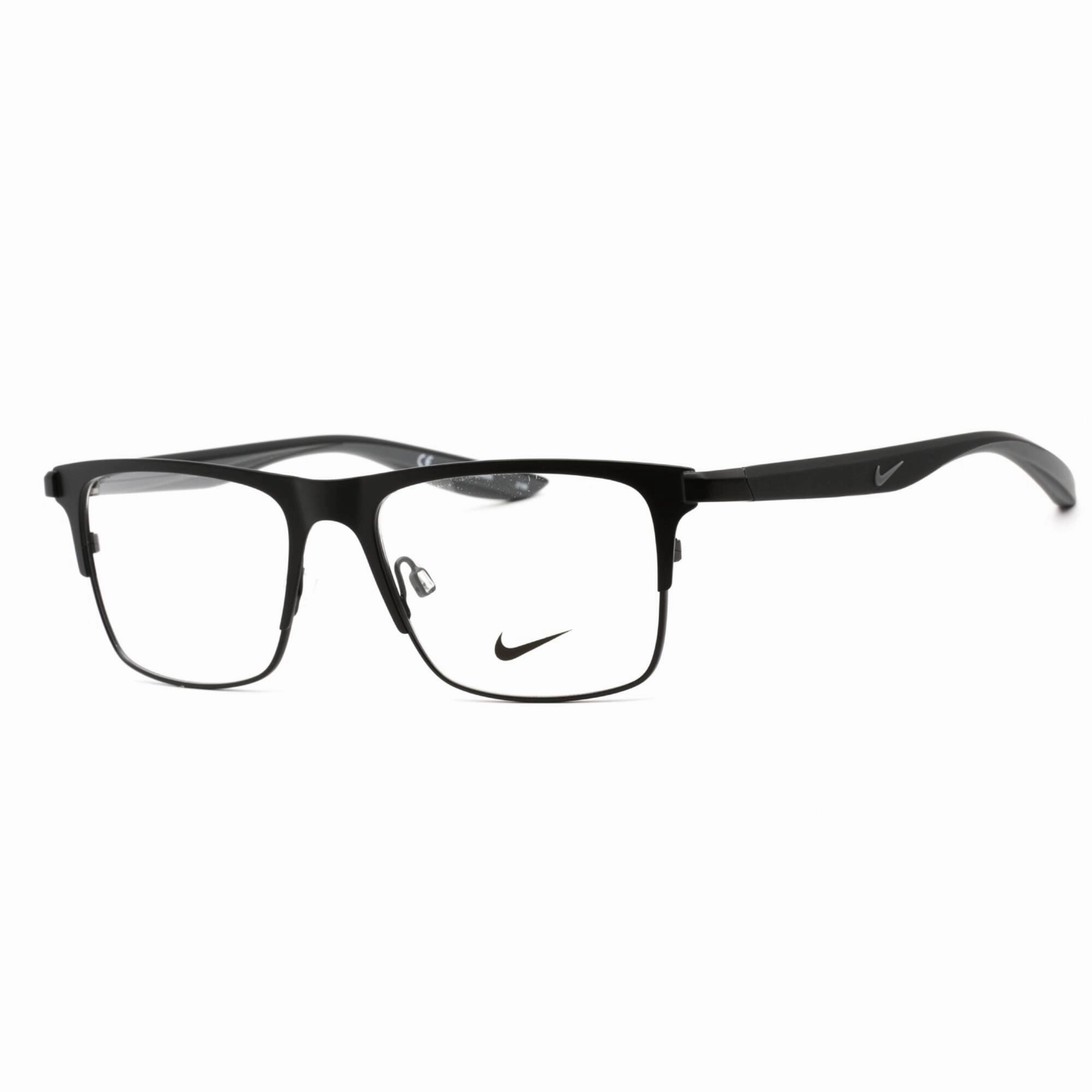 Nike Unisex Eyeglasses - Full Rim Rectangular Satin Black Metal Frame | NIKE 8150 001