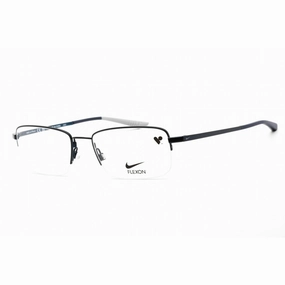 Nike Unisex Eyeglasses - Half Rim Satin Navy/Midnight Navy Metal Frame | NIKE 4306 401
