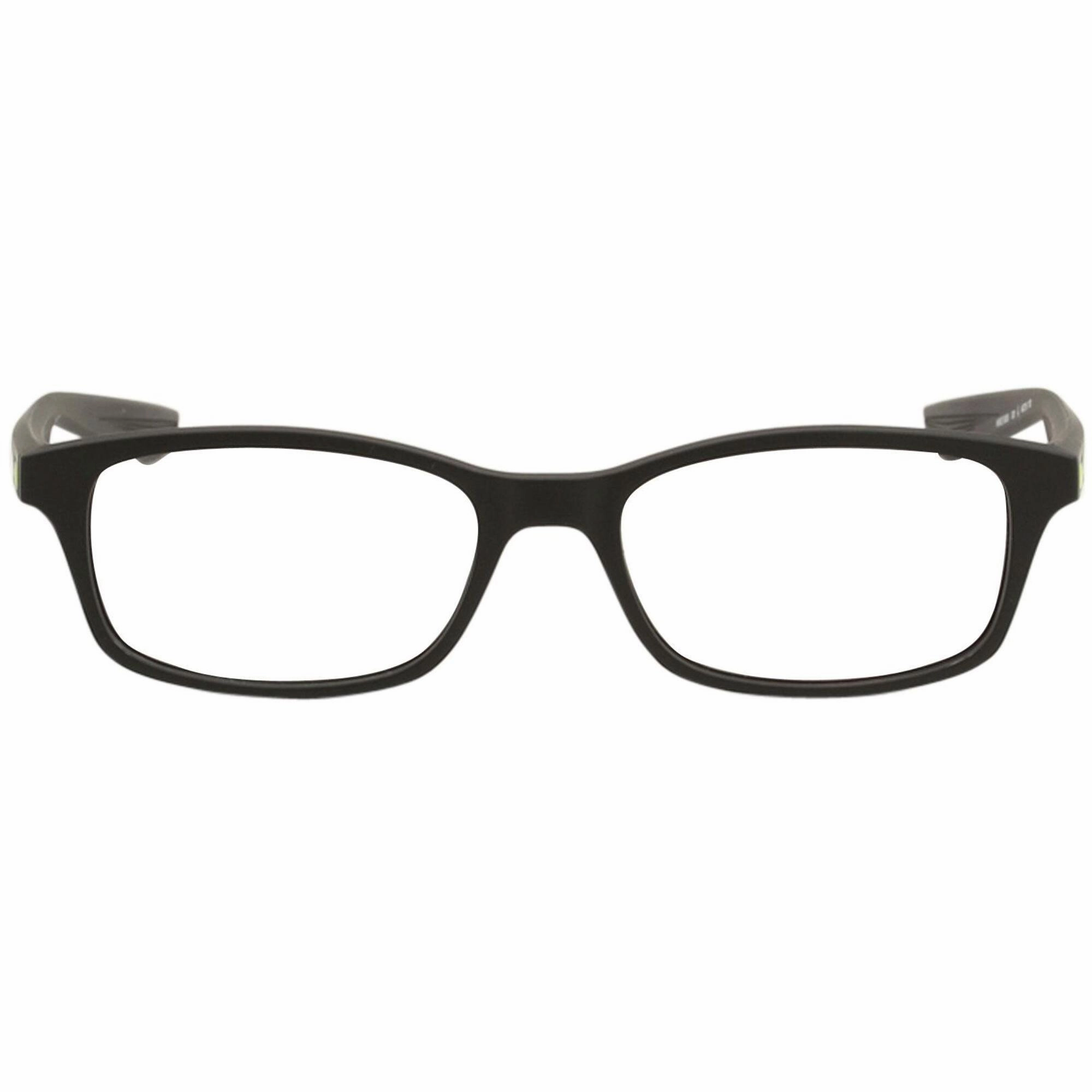 Nike Unisex Eyeglasses - Matt Black Plastic Rectangular Frame Demo Lens | NIKE 5005 1