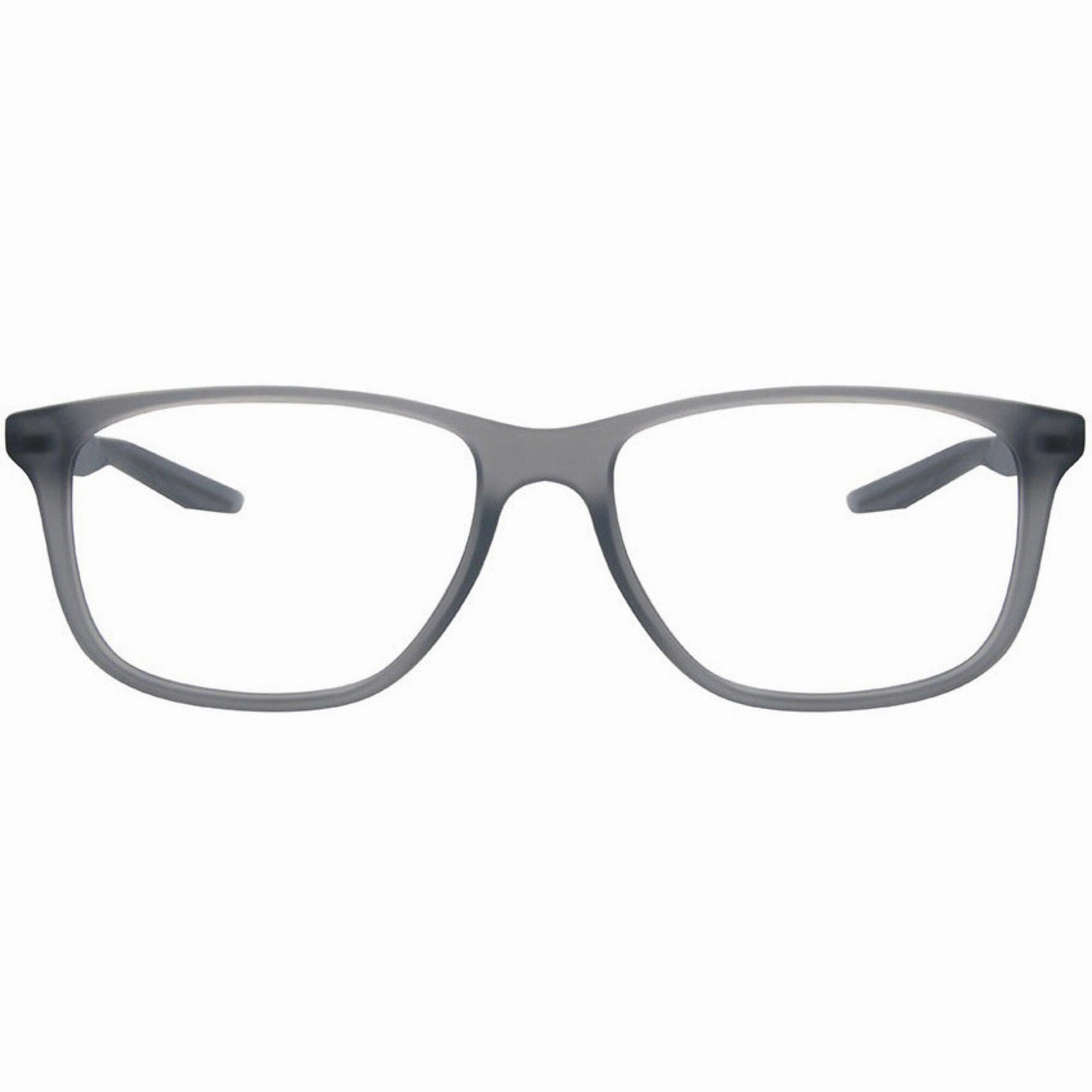 Nike Unisex Eyeglasses - Matt Cool Grey Plastic Square Frame Demo Lens | NIKE 5019 35