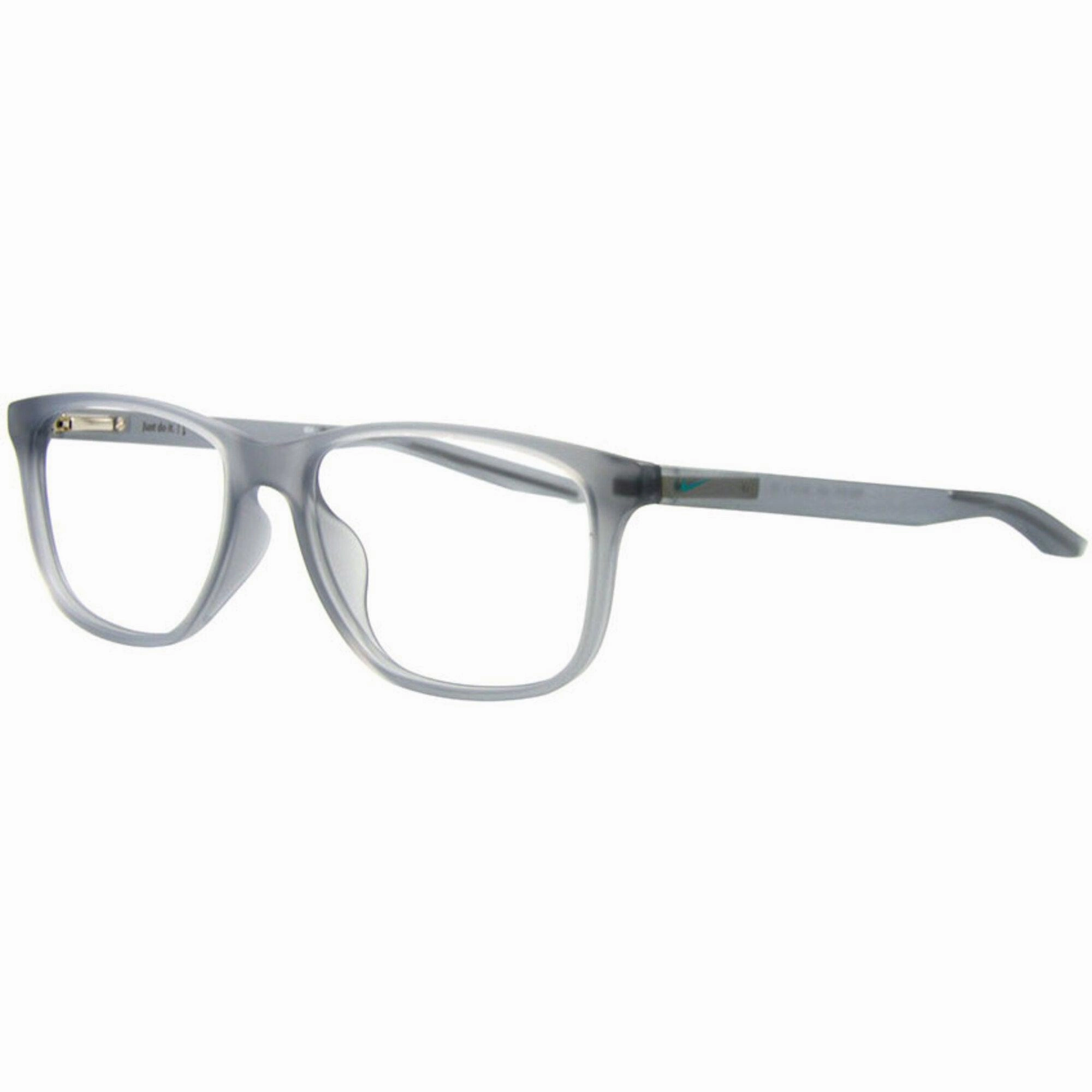 Nike Unisex Eyeglasses - Matt Cool Grey Plastic Square Frame Demo Lens | NIKE 5019 35